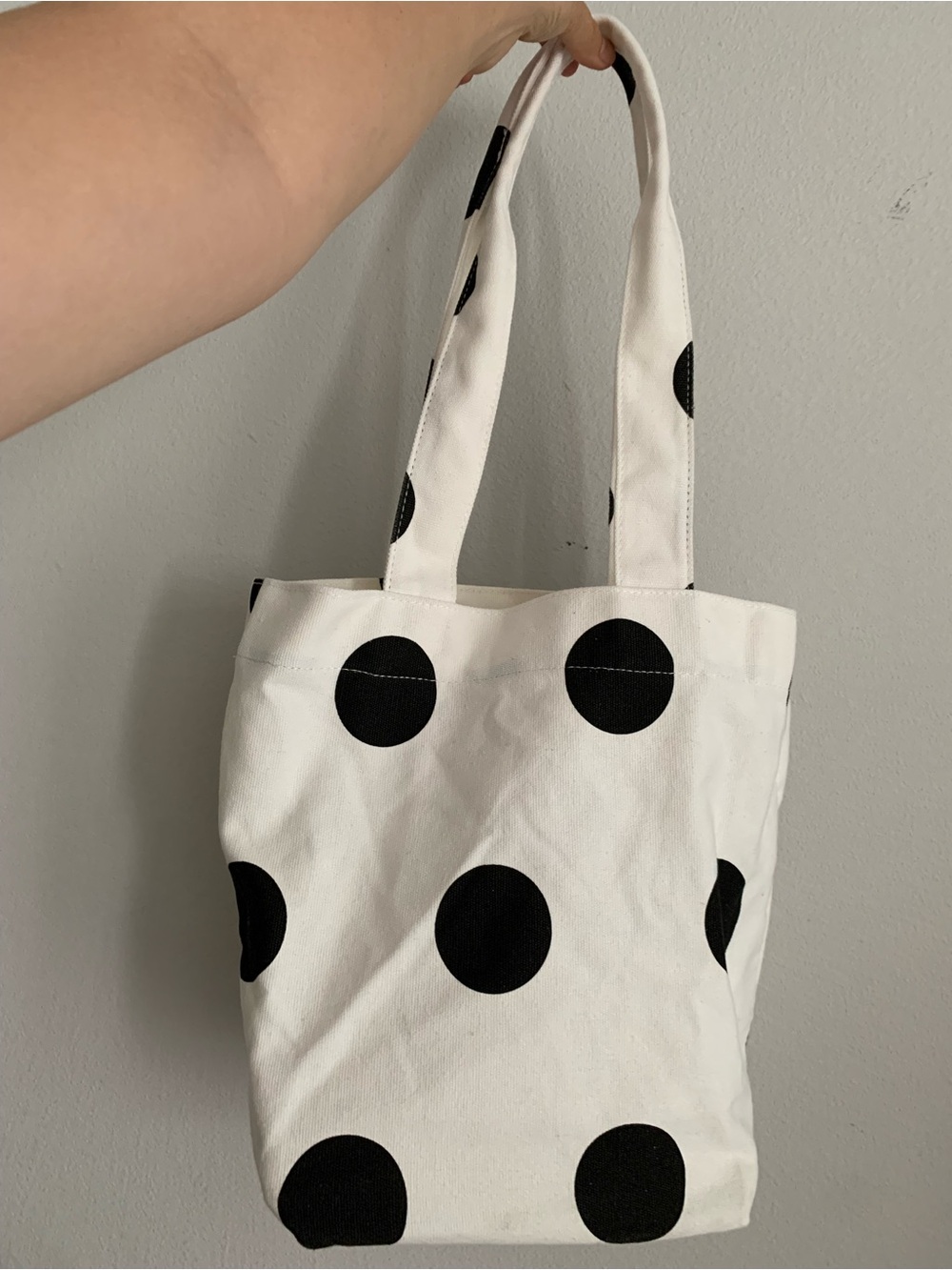 Cute polkadot canvas tote